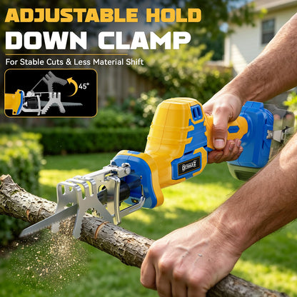 Cordless Reciprocating Saw Compatible with Dewalt 20V Battery (Light Yellow)
