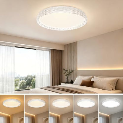 LED Flush Mount Ceiling Light with Sculptural Ring Design
