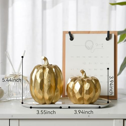 White and Gold Decorative Pumpkins