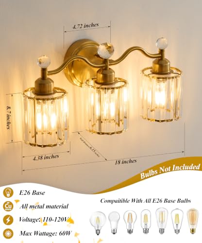 Crystal Bathroom Vanity Light Fixtures