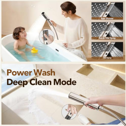 High Pressure Rain Shower Head with Handheld Spray