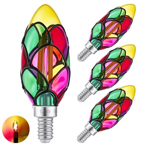 E12 Stained Glass Led Light Bulb
