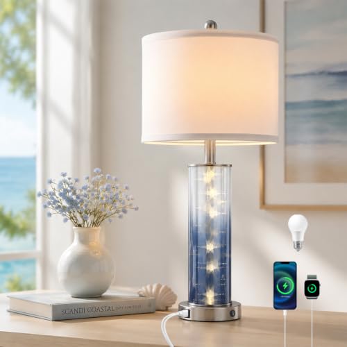 Glass Table Lamps for Bedroom Living Room