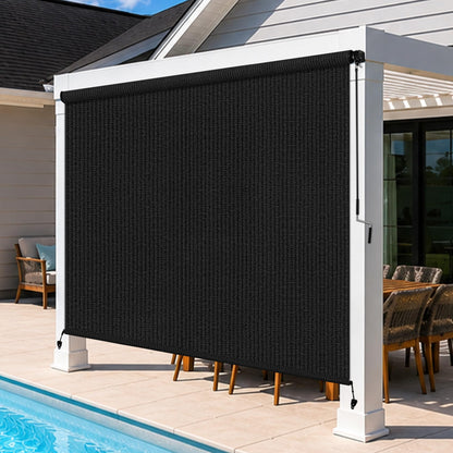 Outdoor Roller Shades for Patio (Black / 60"W x 96"H)