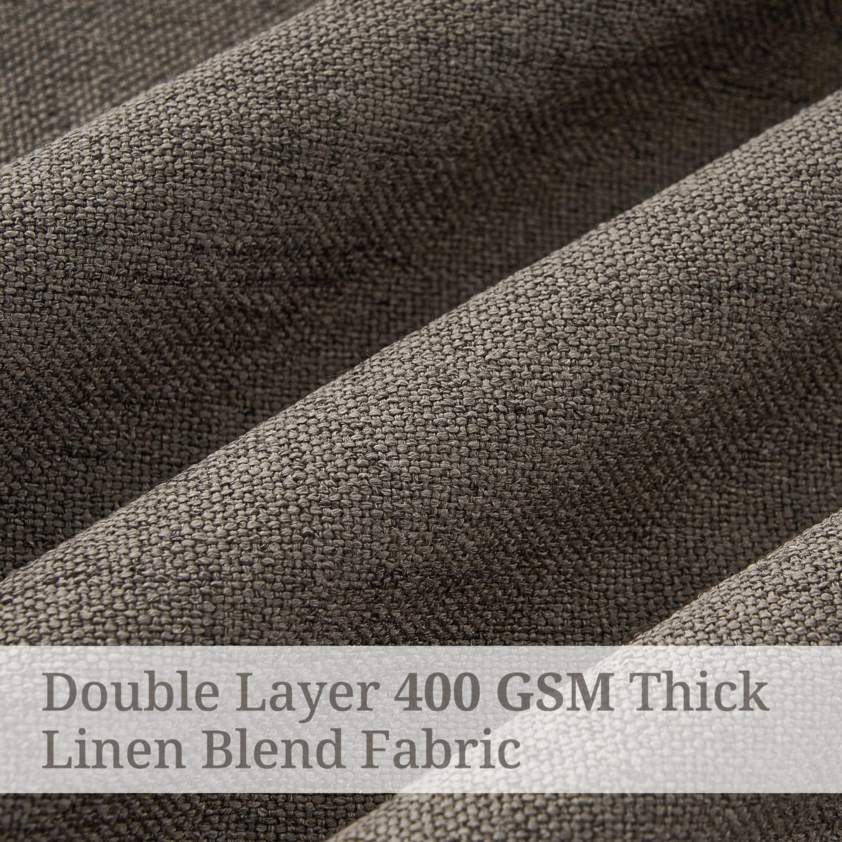 Viral Pinch Pleated 90 Inch Blackout Linen Curtain (Chocolatetart / 50"W x 90"L (Pack of 2))