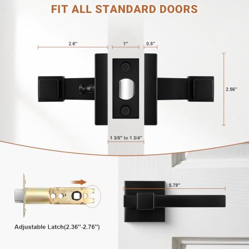 Door Handle Heavy Duty Square Reversible Door Lock