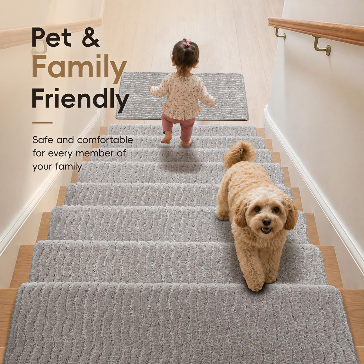 Stair Landing Mat (Light Grey / 2' x 3' (Rectangular))