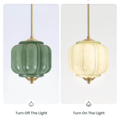 Gold Vinatge Chandelier (Green)