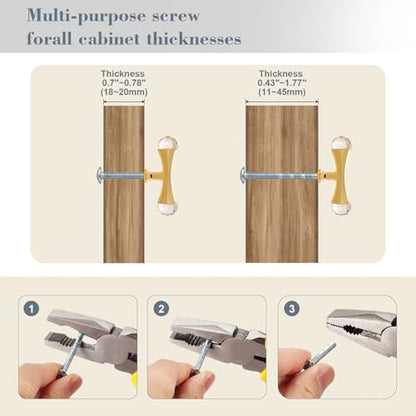 Gold Crystal Drawer Knobs