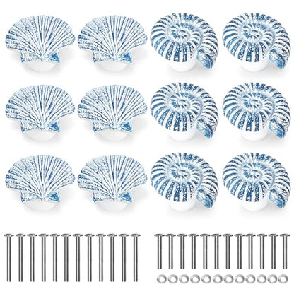 Coastal Cabinet Knobs Set of 12 (Blue)