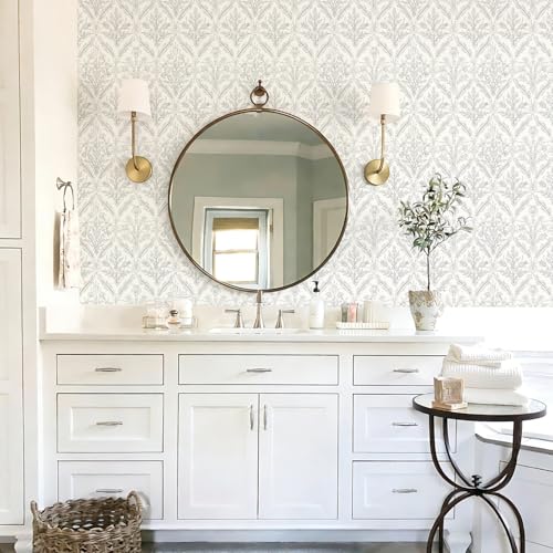 Peel and Stick Wallpaper Vintage Boho Beige Leaf Contact Paper Floral Thicken Self Adhesive Decorative Flower Peel and Stick Wallpaper Removable for Bedroom Bathroom Cabinets Botanical Roll