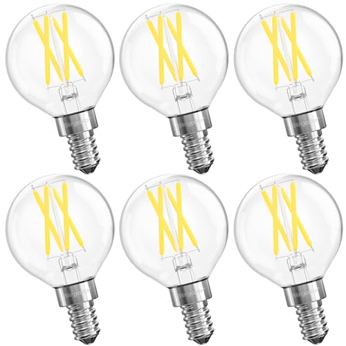 6 Pack G16.5 E12 Dimmable LED Bulbs 60 Watt Equivalent