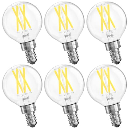 6 Pack G16.5 E12 Dimmable LED Bulbs 60 Watt Equivalent