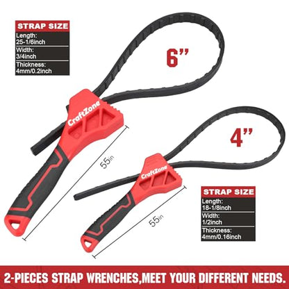 2 piece Strap Wrench Set