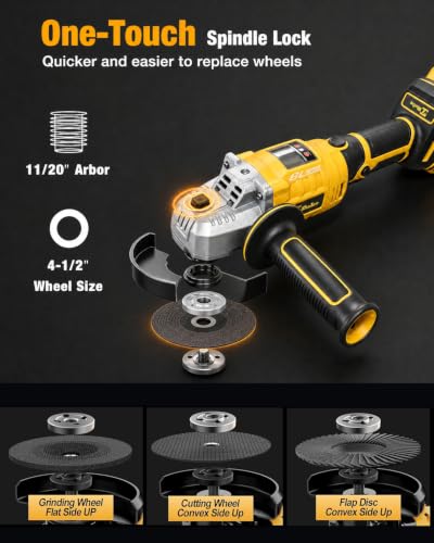 Cordless 4 1 2 inch Angle Grinder Compatible with DEWALT 20V Battery