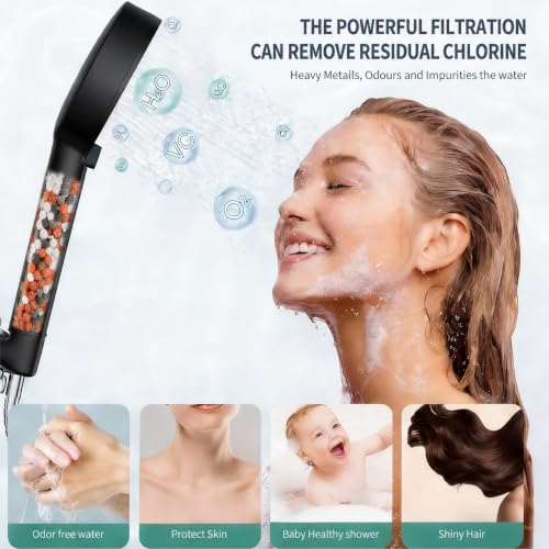 4.7 Inch Round Handheld Shower Head with 10 Spray Modes
