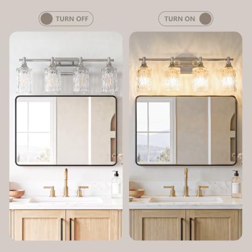 Modern 4 Light Bathroom Light Fixtures (Chrome / 4-light)