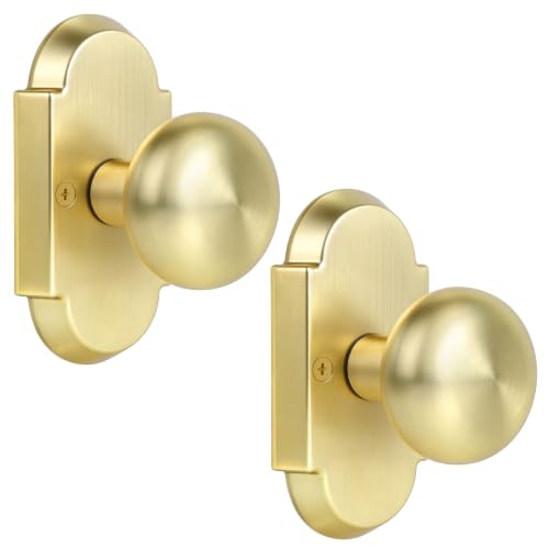 Satin Gold Dummy Door Knob (Satin Gold / Dummy 2 Pack)