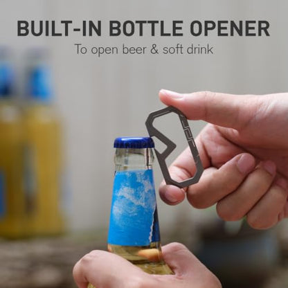 Titanium Keychain Carabiner Multitool with Bottle Opener