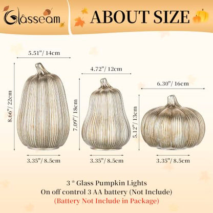 Fall Decor Glass Pumpkins