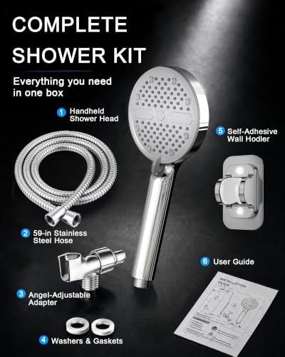 High Pressure Shower Head with Handheld (Chrome)