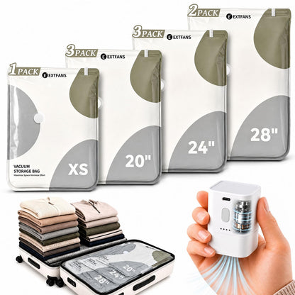 9 Pack Travel Vacuum Bags with Electric Pump