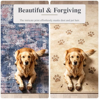 2x8 Runner Rug (Pink & Blue / 2' x 8' (Rectangular))