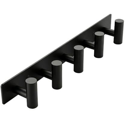 Matte Black Coat Rack Wall Mount (Matte Black / “T“ Shape 5 Hooks 1 Pack)