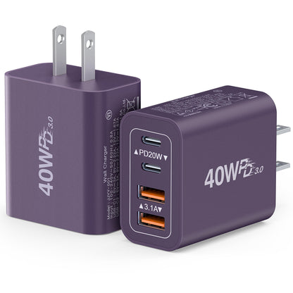 2Pack] 40W USB C Plug (2Pack Purple / 40W)