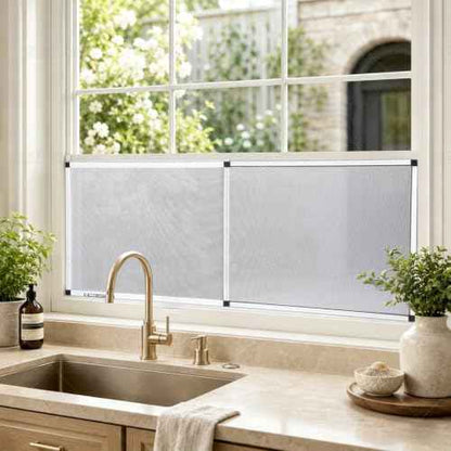 Expandable Window Screen (White / 20" H x 28"-54" W)