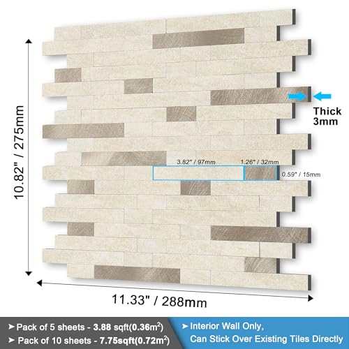Marble Peel and Stick Backsplash Stick Tiles Subway