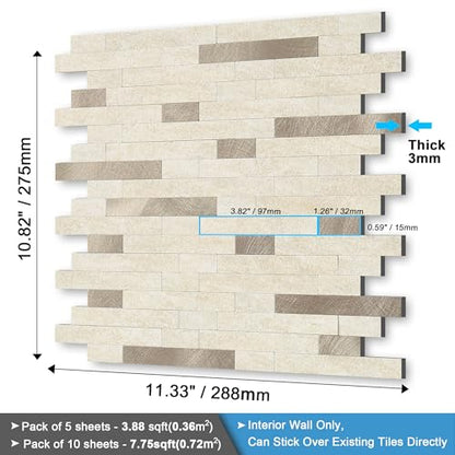 Marble Peel and Stick Backsplash Stick Tiles Subway