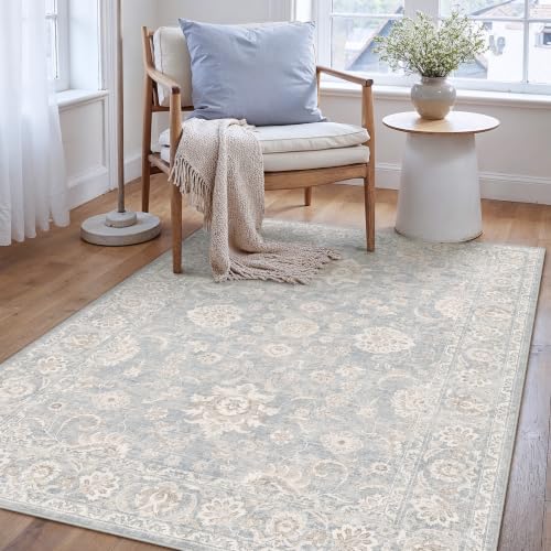 3x4 Blue Cream Neutral Area Rug (Blue / 3' x 4' (Rectangular))