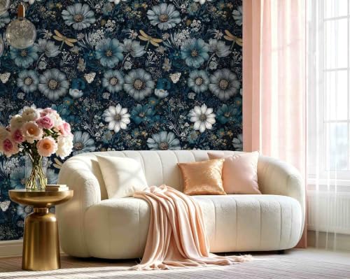 Dark Floral Peel and Stick Wallpaper