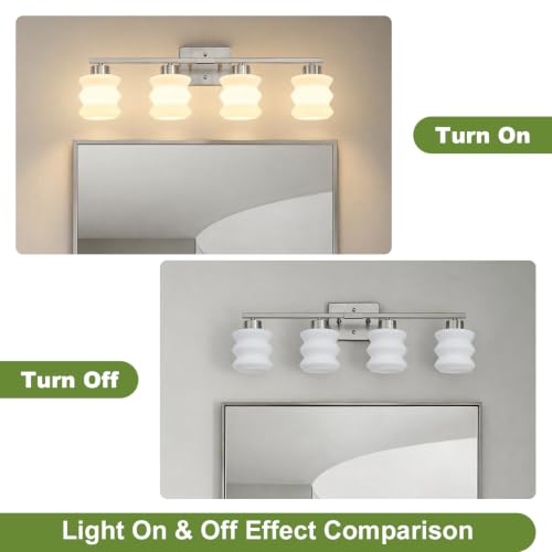 Modern Bathroom Light Fixtures (Brushed Nickel / 4-Light)