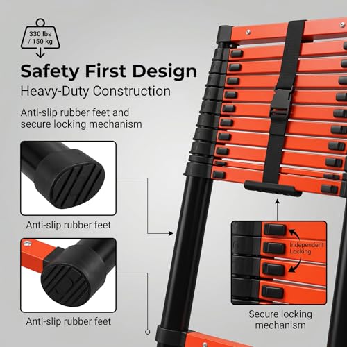 Iron Telescoping Ladder 8.5FT 300lb Quick (8.5FT)