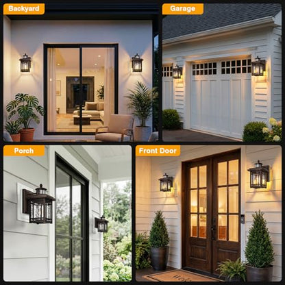 2 Pack Exterior Lighting Fixtures (ORB(Gold Trim) / 2-pack)