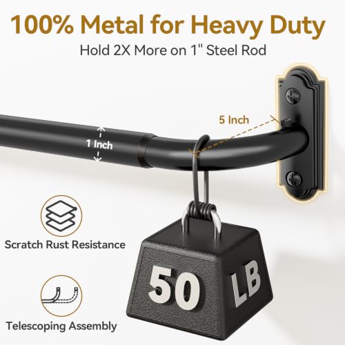 Curtain Rods Wrap Around Blackout 1 Inch Curtain Rods for Windows