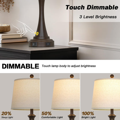 Brown Table Lamps Set of 2 (Brown-Set of 2)