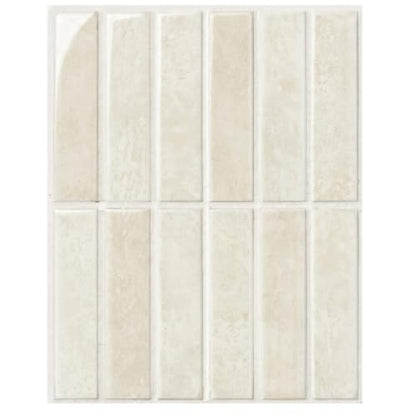 10 Sheet Peel and Stick Backsplash White Stick on Tile (Warm White)