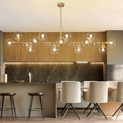 Large Linear Chandeliers for Dining Room Extra Long Linear Chandelier with Open Glass Lampshade Sputnik Goble Glass Chandelier