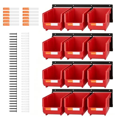 Wall Mounted Storage Organizer Set with Heavy Duty Metal Rails