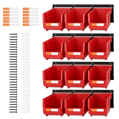 Wall Mounted Storage Organizer Set with Heavy Duty Metal Rails