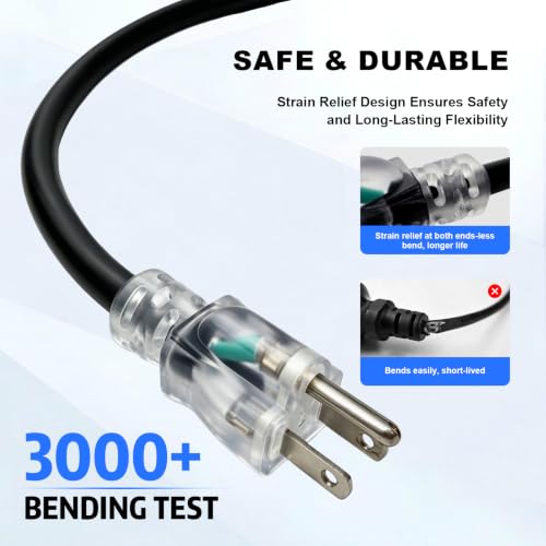 12 Gauge Outdoor Extension Cord 3 Outlet