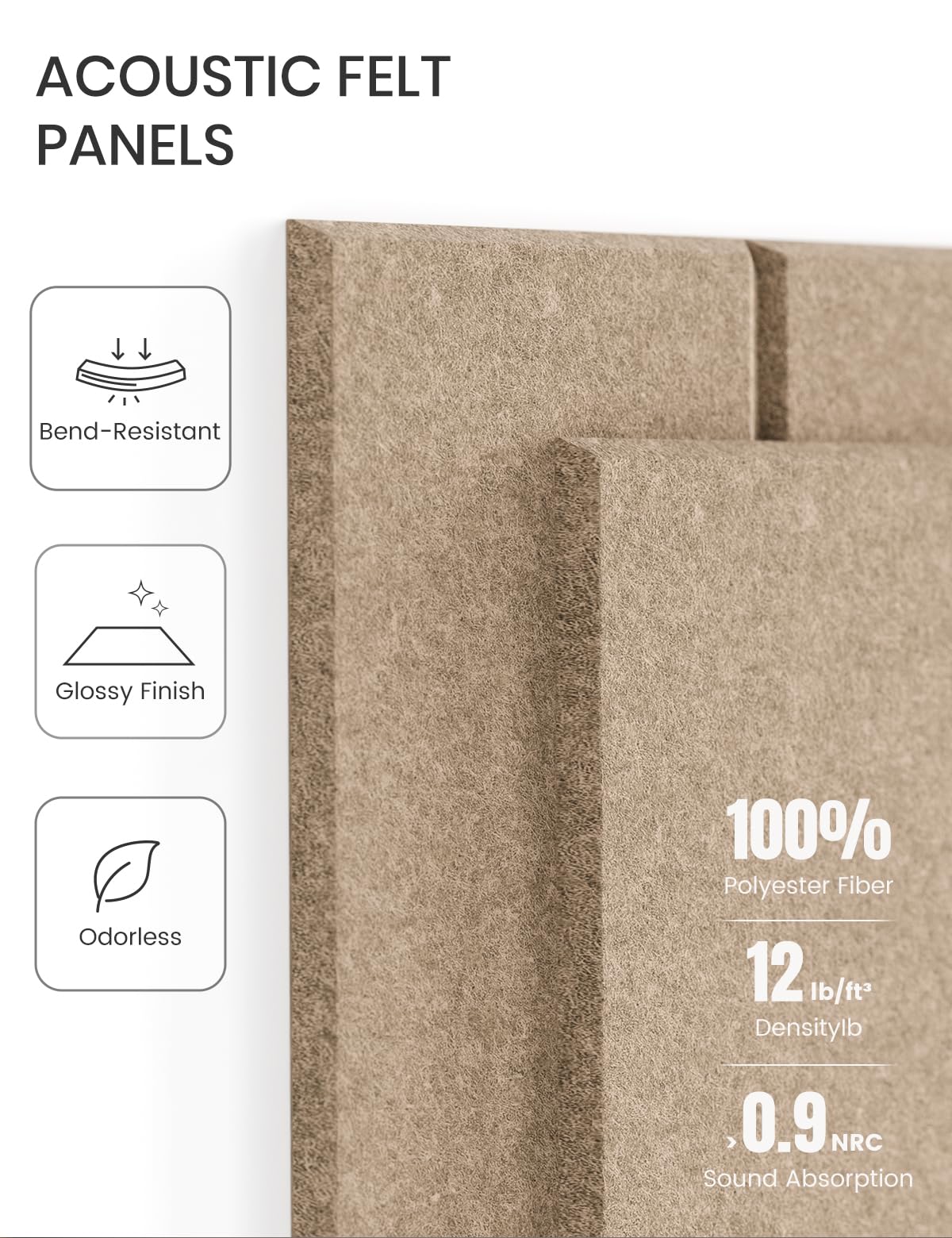 Felt Bulletin Board & Cork Board Alternative 36'' x 24'' (Khaki-1 / Bold-stripe 6-pack)
