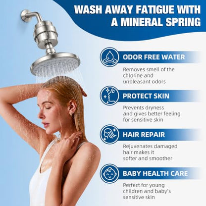 Shower Head Filter with 6 Replacement