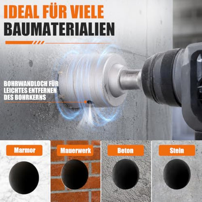 DAIMIT Concrete Hole Saw Kits with SDS Plus Shank Connecting Rod