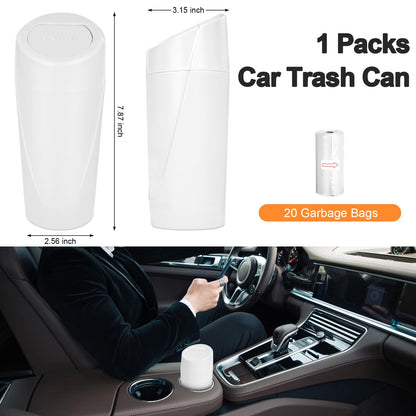 Car Trash Can (White / Round)