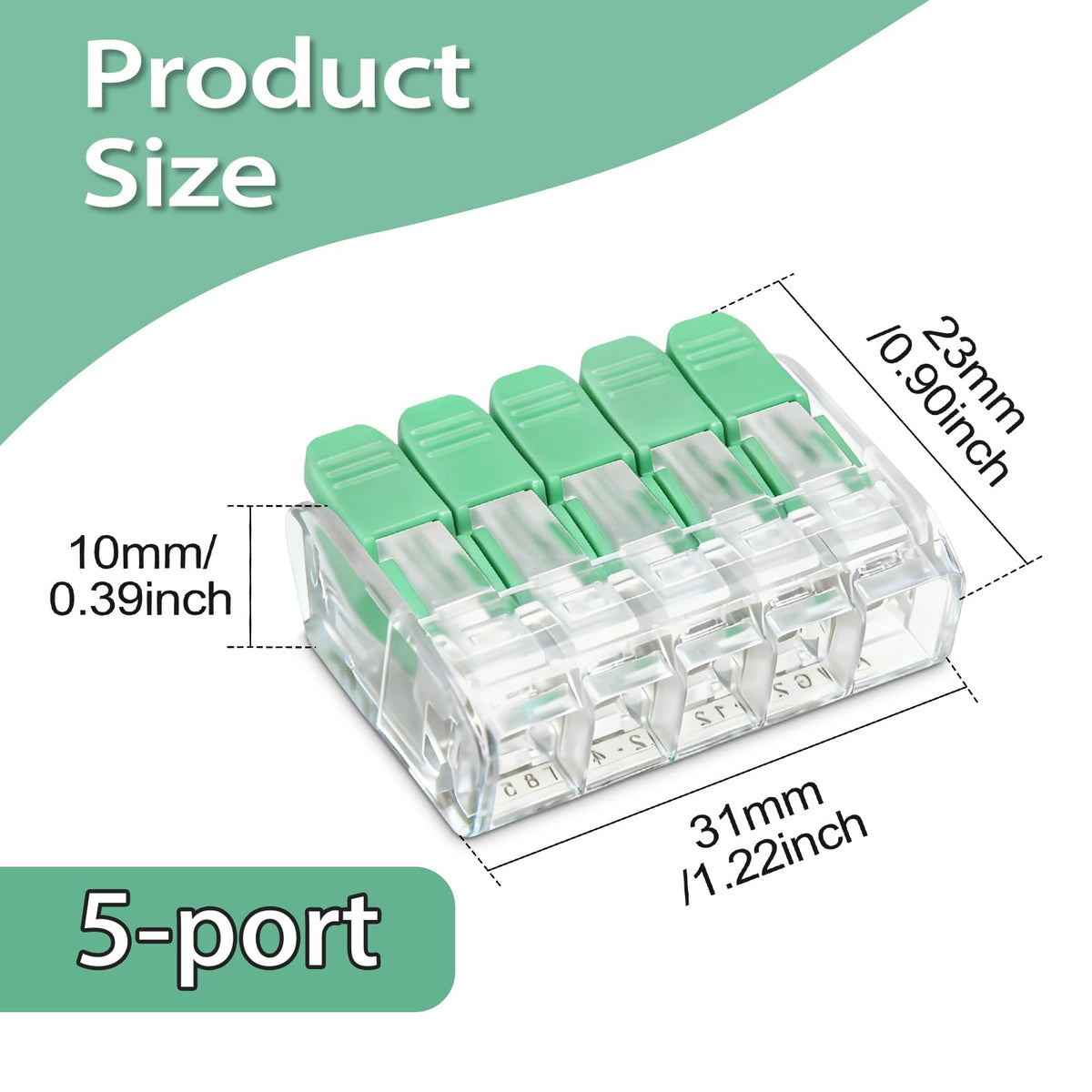 30PCS Lever Wire Connectors 5 Port Electrical Connectors Lever Nuts (5 Ports)