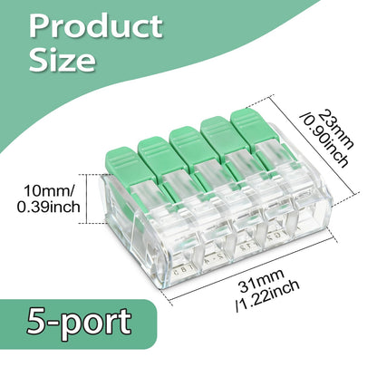 30PCS Lever Wire Connectors 5 Port Electrical Connectors Lever Nuts (5 Ports)